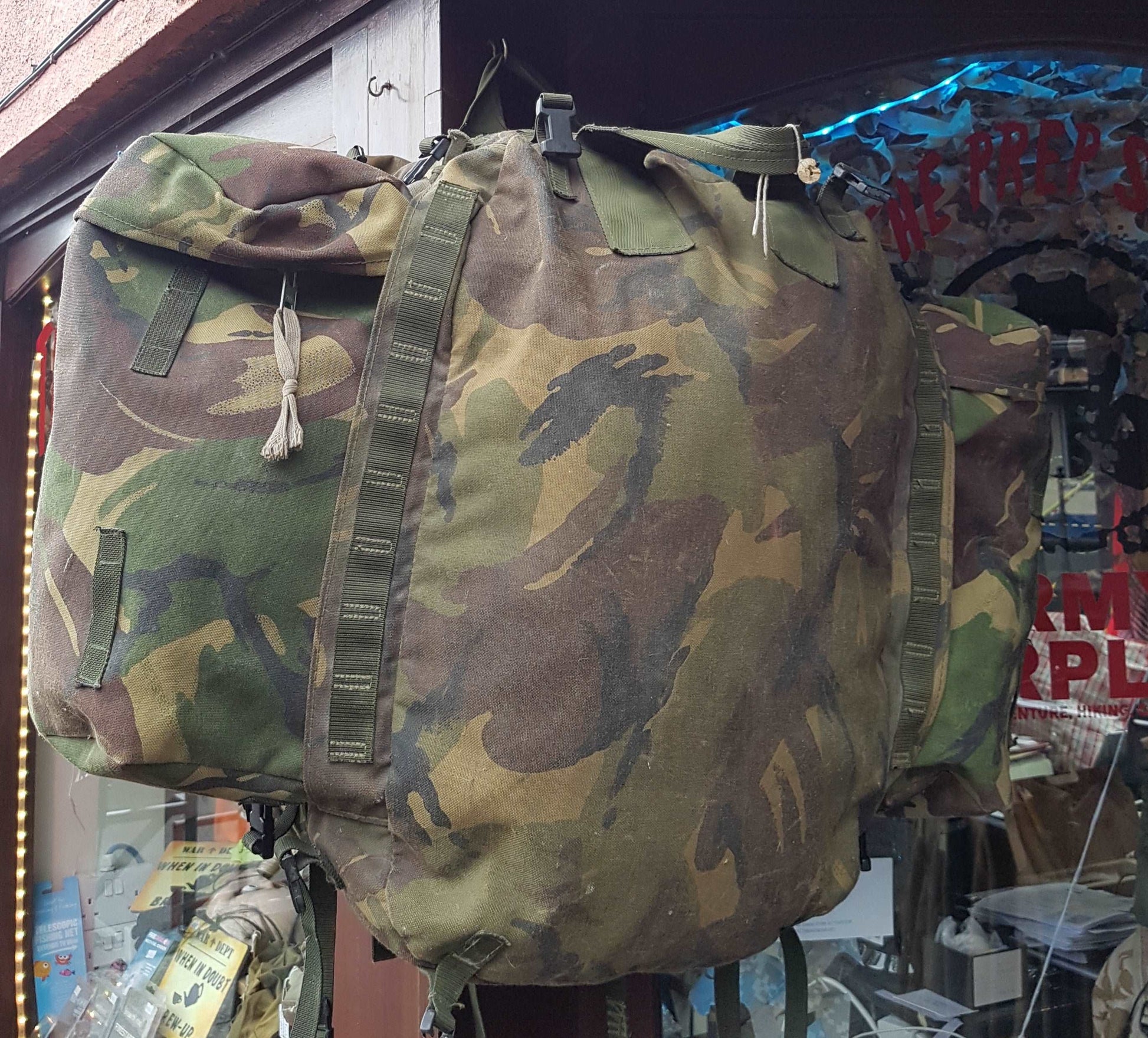 British Army Bergen with side pouches