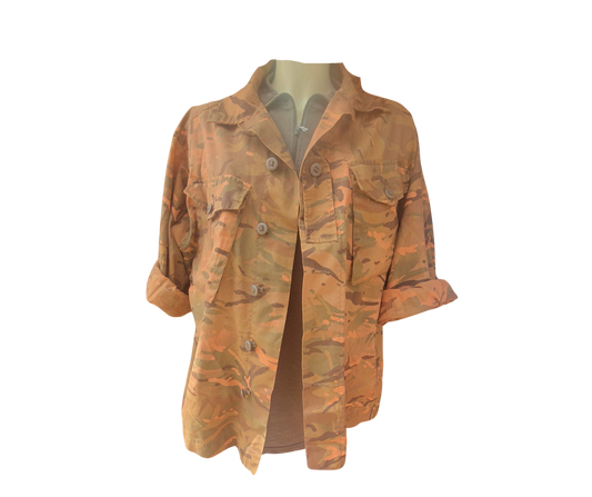 Smoked orange camo shacket