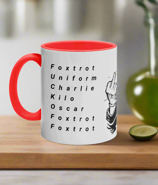 11 oz foxtrot uniform, Charlie kilo Oscar foxtrot mug